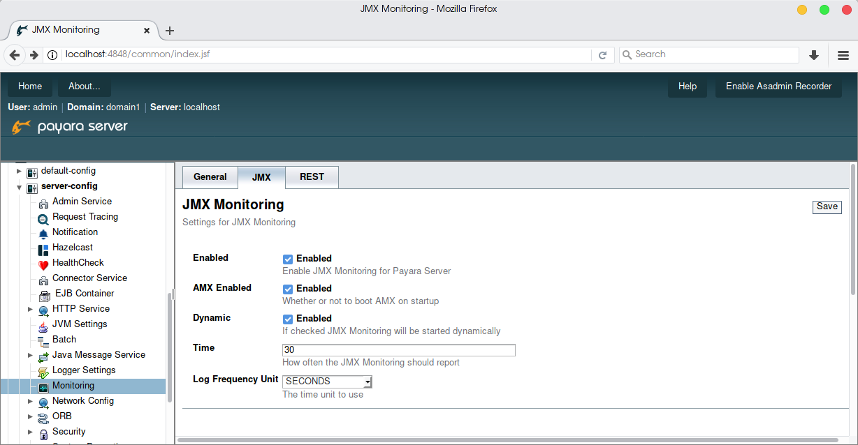 JMX Monitoring Page
