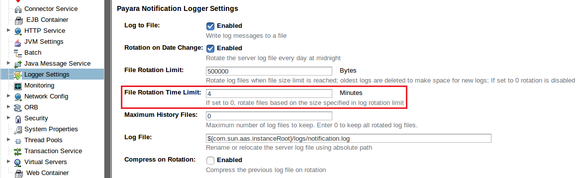 File Roatation Time Limit