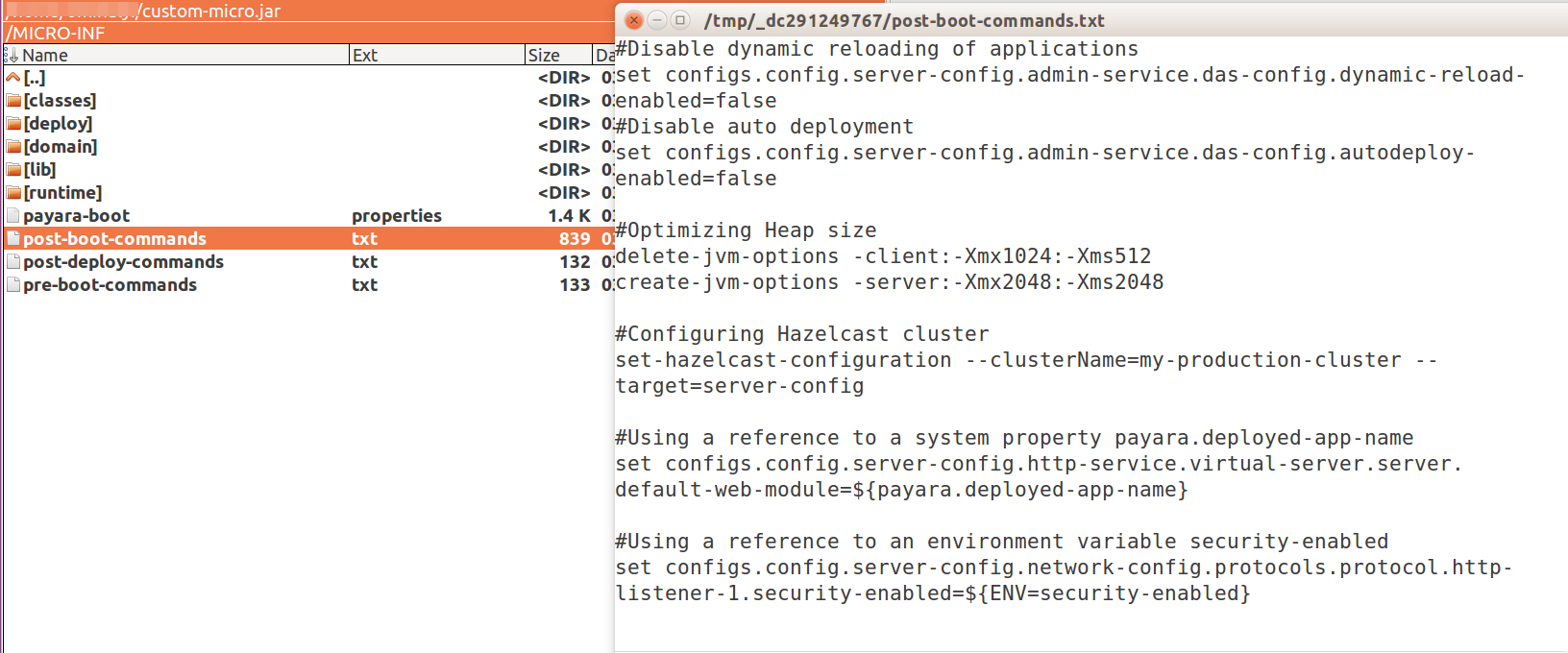 Uber JAR Command scripts structure