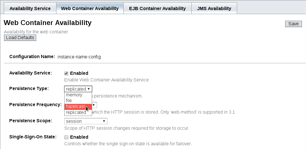 Payara 4.1.2.172 Web Persistence