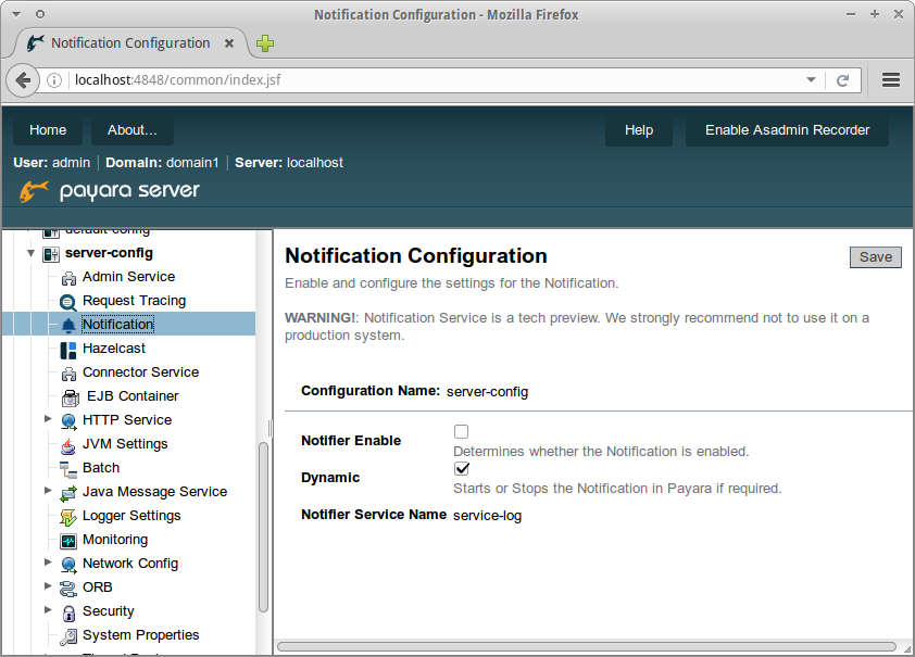 4.1.1.164 Notification Service General Configuration